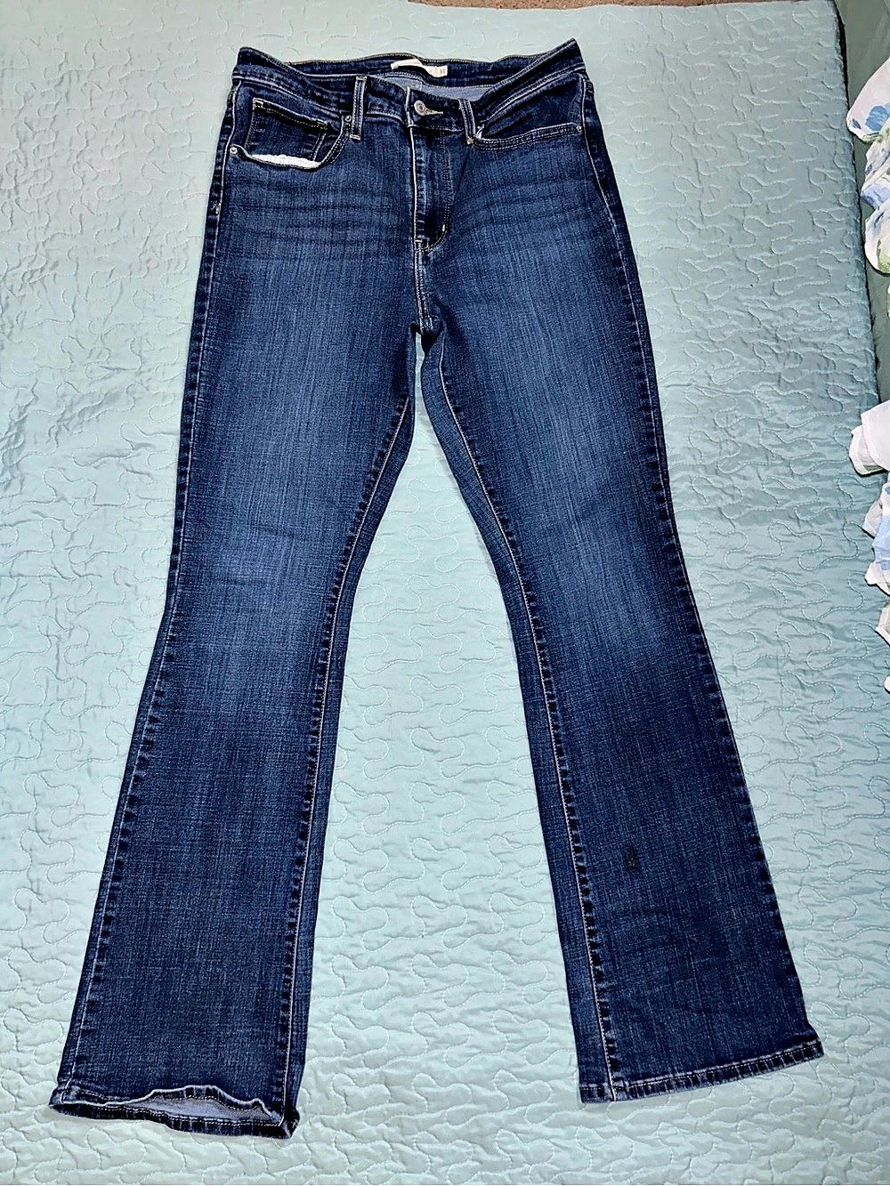 Levi's 725 High Rise Bootcut Jeans Blue Waist 31